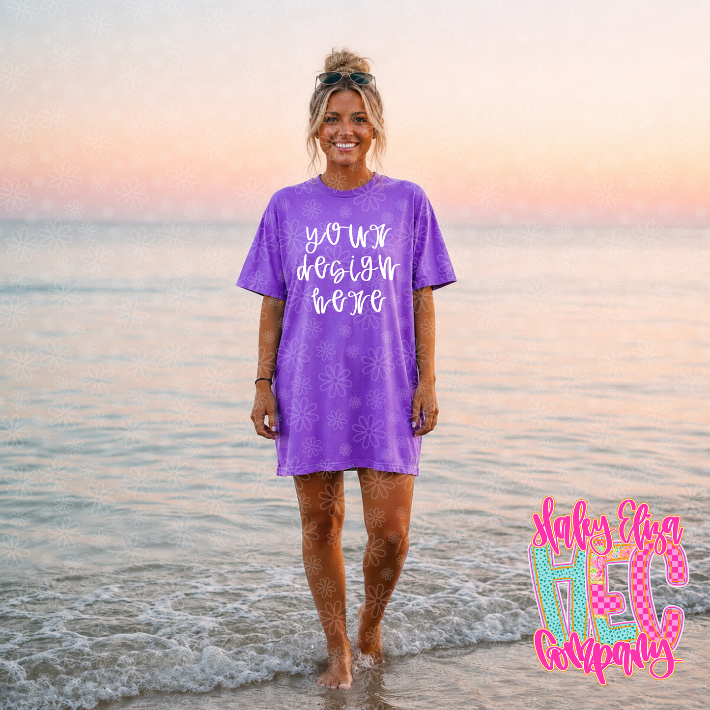 Comfort colors neon violet mockup