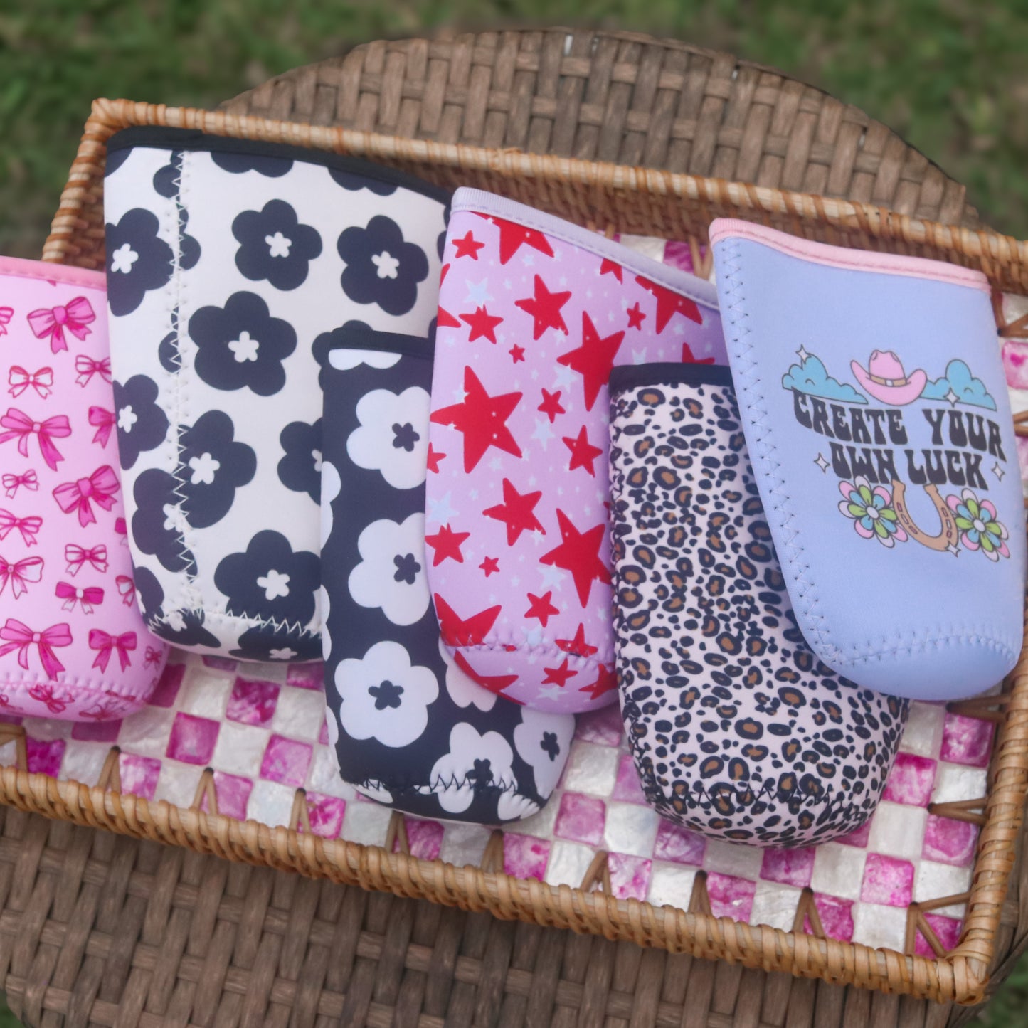 PINK BOW COFFEE SLEEVE - 3 SIZES