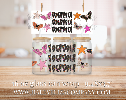 Retro Mama Butterfly 16 oz Cup Wrap