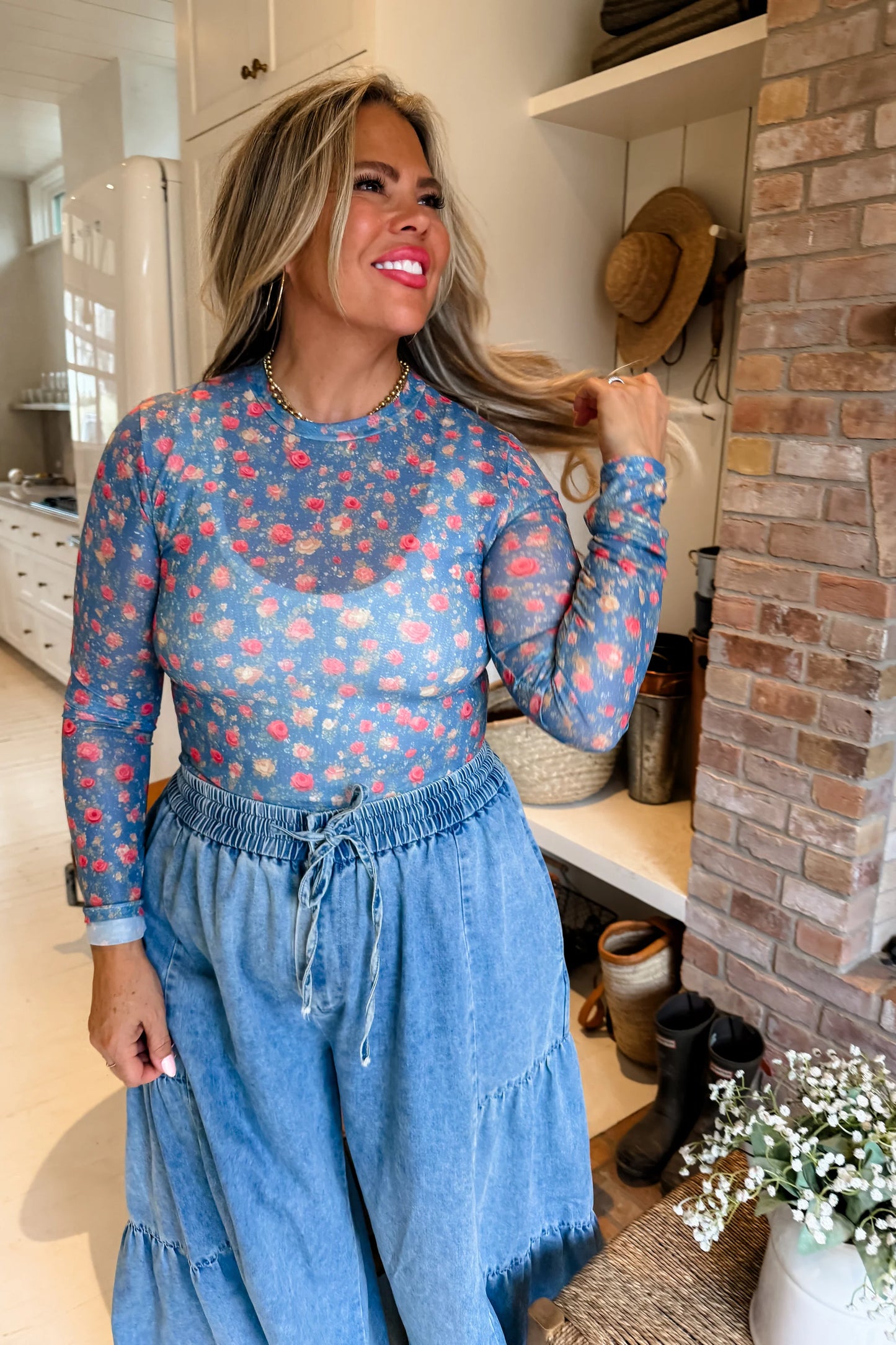 FLORAL SOUTHERN CHARM DRESS IT UP MESH TOPS