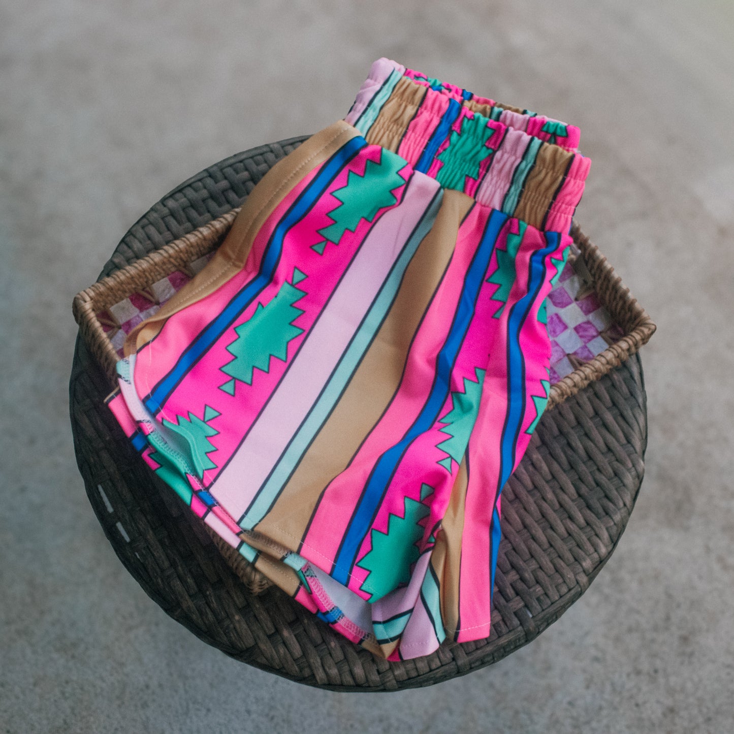 PINK AZTEC LOUNGE SHORTS