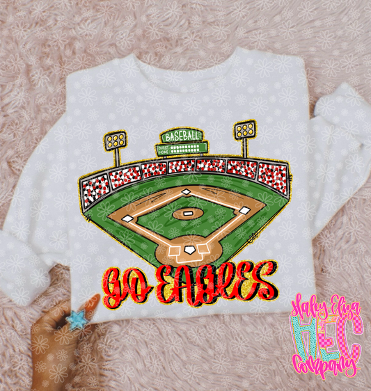 GLITTER GO EAGLES BASEBALL PNG