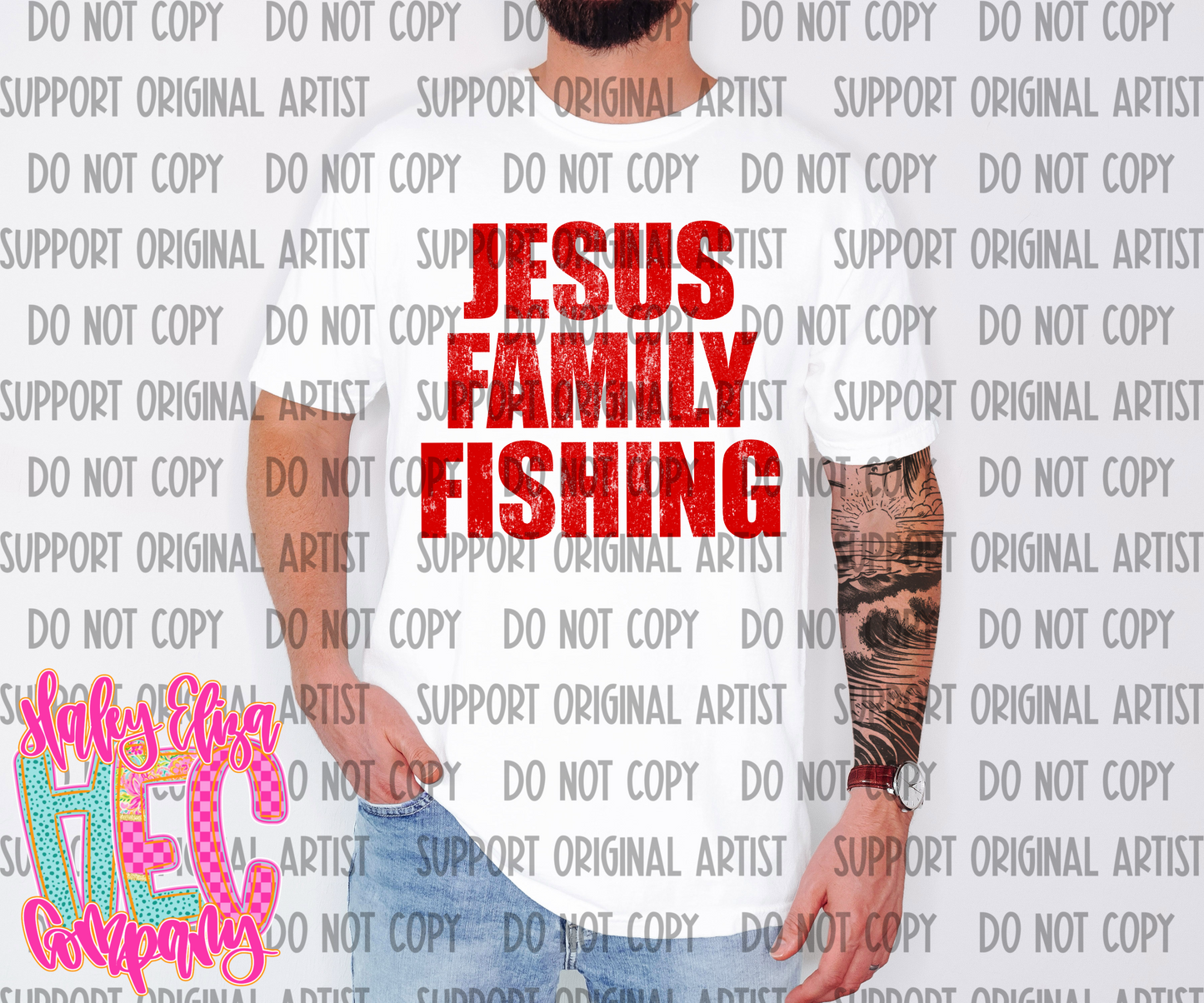 FAITH FAMILY FISHING PNG - RED
